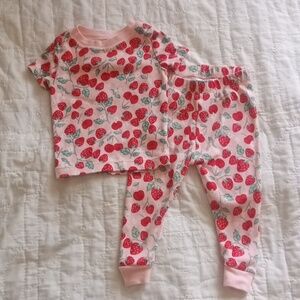 NWOT wonder nation Pink Strawberry Print Pajama Set